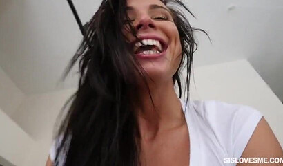 POV cock riding with her smoking hot brunette Aidra Fox
