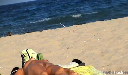 Horny voyeur caught hot blondes nude on the public beach