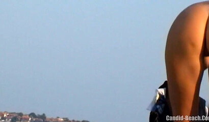 Horny voyeur caught hot blondes nude on the public beach