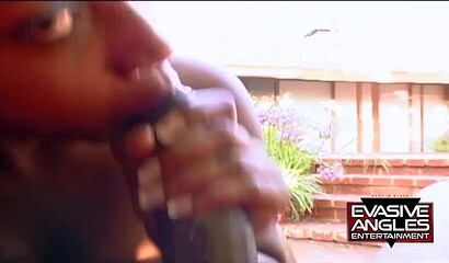 Ebony slut with huge butt takes big black cock in her tight ass