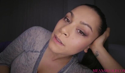 Busty stepmom Meana Wolf gets fucked and creampied by stepson