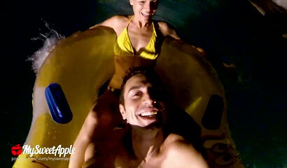 Skinny amateur Mysweetapple blowing boyfriend's big cock in POV