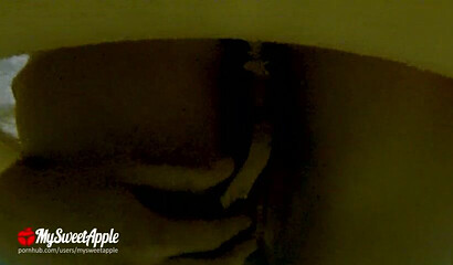 Skinny amateur Mysweetapple blowing boyfriend's big cock in POV