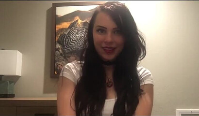 Superb looking amateur teen spanking her big round ass on webcam