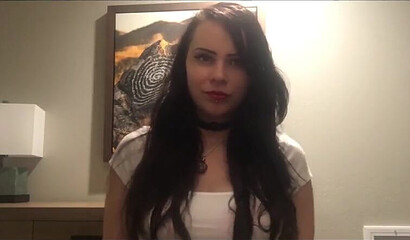 Superb looking amateur teen spanking her big round ass on webcam