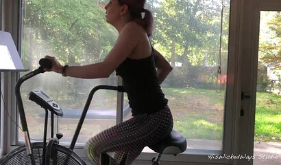 Slutty chick gets roughly throat and anal fucked in the gym