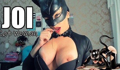 Big boobed catwoman Emanuelly Raquel teasing so naughty on webcam
