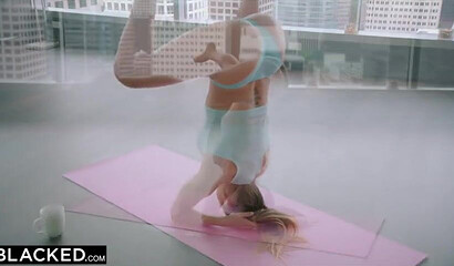 Petite white chick with big tits riding big black dick