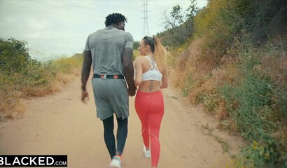 Petite white chick with big tits riding big black dick