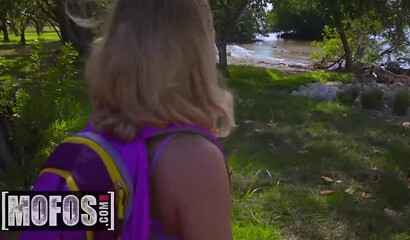 Blonde schoolgirl Oliver Flynn clapping her big sexy booty over a dick in a van