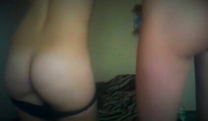 Naughty amateur lesbians stripping and dancing with their naked bodies on webcam