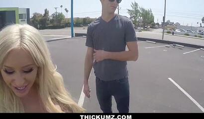 Picking up curvy blonde MILF Brandi Bae on bowling and banging her wet cunt