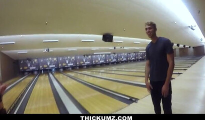 Picking up curvy blonde MILF Brandi Bae on bowling and banging her wet cunt