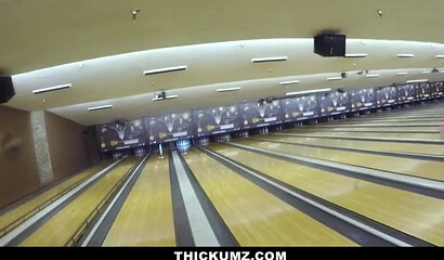 Picking up curvy blonde MILF Brandi Bae on bowling and banging her wet cunt