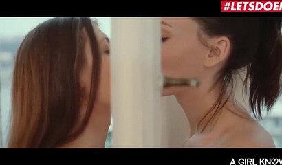 Beautiful lesbian girl Stefanie Moon squirts hard while having sex with her girlfriend