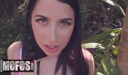 Brunette cock hungry slut Alex Coal sucking and fucking in the car