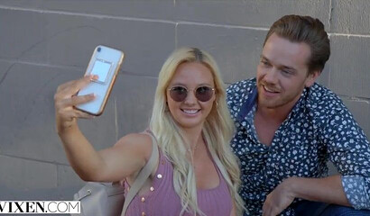 Adorable blonde babe with big boobs Paisley Parker riding knob like pro