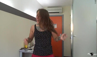 Inked brunette curvy bitch Nayomi Sharp enjoys interracial homemade pounding