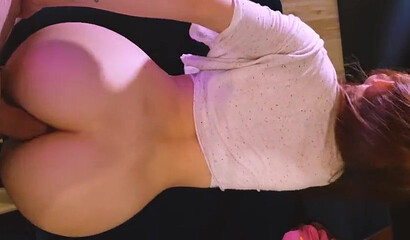 Attractive redhead bitch Maru Karv sucks and ass fucks in POV