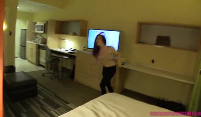 Naughty tattooed teen with big jugs Nyx Baltimore satisfies dick in a hotel