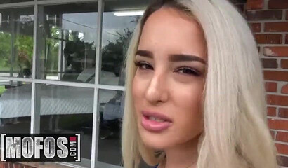 Blonde curvy amateur Mila Marx riding dick and in POV style