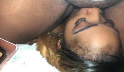 Ebony dykes enjoy facesitting in this amateur lesbo scene