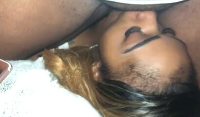 Ebony dykes enjoy facesitting in this amateur lesbo scene