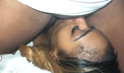 Ebony dykes enjoy facesitting in this amateur lesbo scene