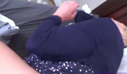 Blonde cougar with big tits gets smashed in POV banging with stepson