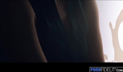 Bombastic girl with natural tits taking stiff boner inside her wet vagina