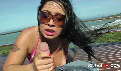 Brazilian MILF Monica Santhiago riding stiff knob with her anal hole