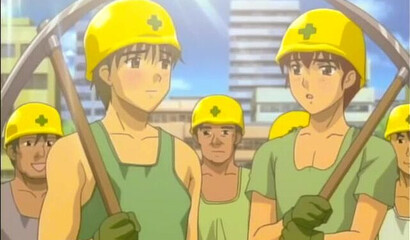 Hentai girls with wet cunts opening their legs for horny workers