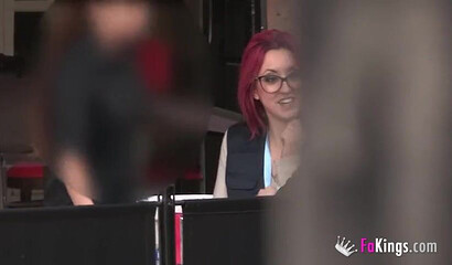 Amateur redhead mom with glasses pleases that big boner