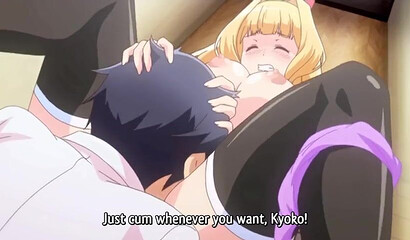 Busty hentai girl exposes her slimy cunt and rides on horny guy