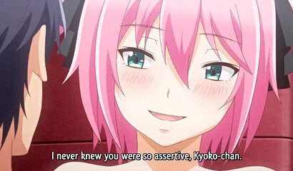 Busty hentai girl exposes her slimy cunt and rides on horny guy