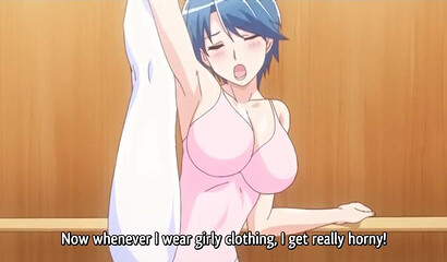 Busty hentai girl exposes her slimy cunt and rides on horny guy