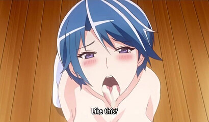 Busty hentai girl exposes her slimy cunt and rides on horny guy