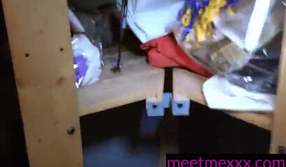 Chubby blonde Melissa May strips sucks gloryhole and takes that black dick from behind