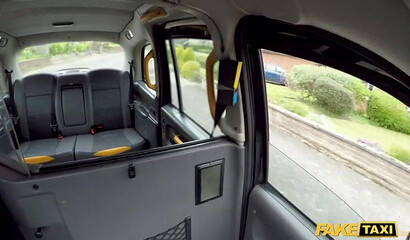 Sexy brunette girl Lina Luxa gets railed at the back seat of the taxi