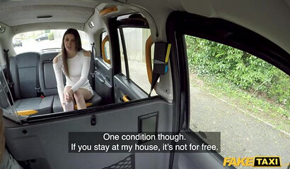 Sexy brunette girl Lina Luxa gets railed at the back seat of the taxi