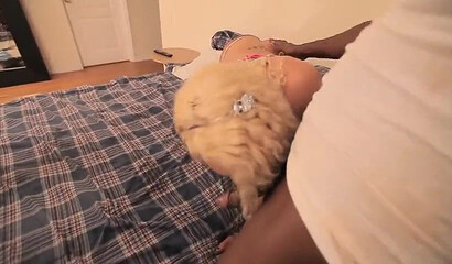 All natural and bootylicious ebonies sharing stiff white dong in lusty threesome