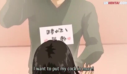 Hentai schoolgirl gets pussy filled with big load of white cream