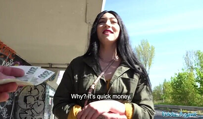 Amilia Onyx flashes her big boobs and ass in public and gets rammed