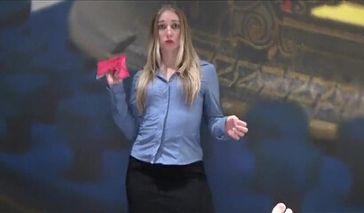 Blonde MILF makes her stepson pleased with amazing blowjob