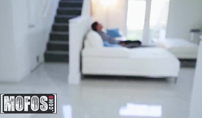 Gorgeous ebony girl cheating on her man with a white guy