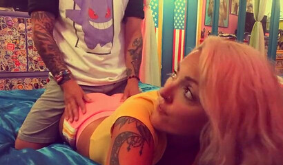 Inked blonde MILF v enjoys in homemade banging with her hubby