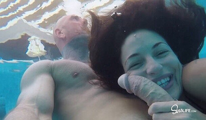 Gorgeous babe Kissa Sins sucking her hubby's big cock on a vacation