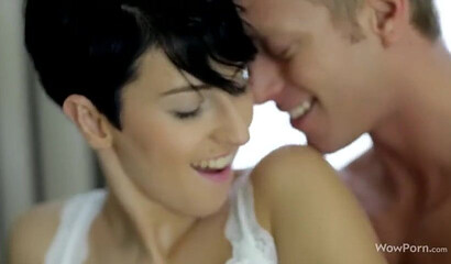 Brunette with fantastic big natural tits Emylia Argan having a passionate sex with her BF