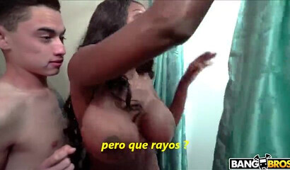 Ebony stepmom Diamond Jackson bangs her stepson in the bathroom