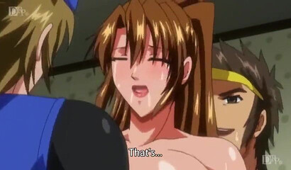 Hentai chick with big tits gets anal fucked in rough gangbang